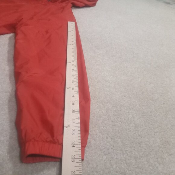 L.L. Bean Orange Rain Jacket Men Large Mesh Lined Nylon Full Zip Hooded 284386 - Picture 9 of 11